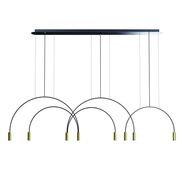 Estiluz Volta 8 Taklampa 3000K Svart/ Satin Guld