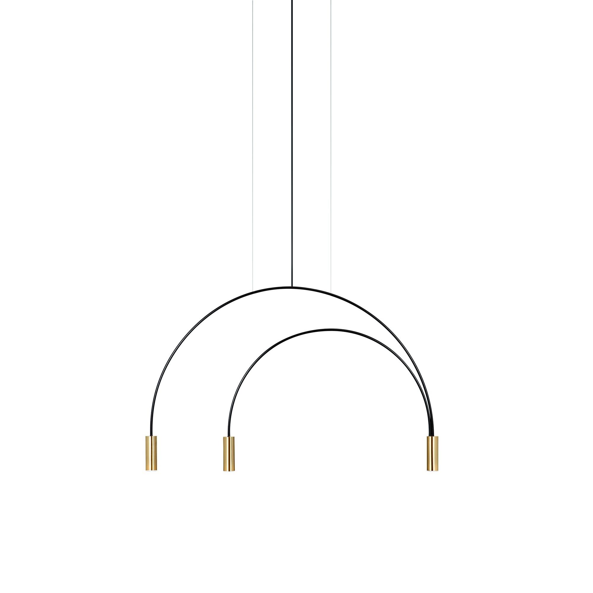 Estiluz Volta 3 Pendant 3000K Black/ Satin Gold