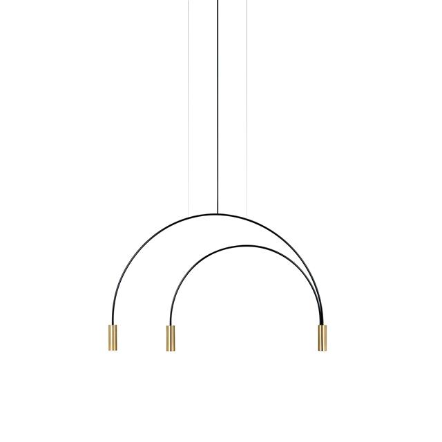 Estiluz Volta 3 Taklampa 3000K Svart/ Satin Guld