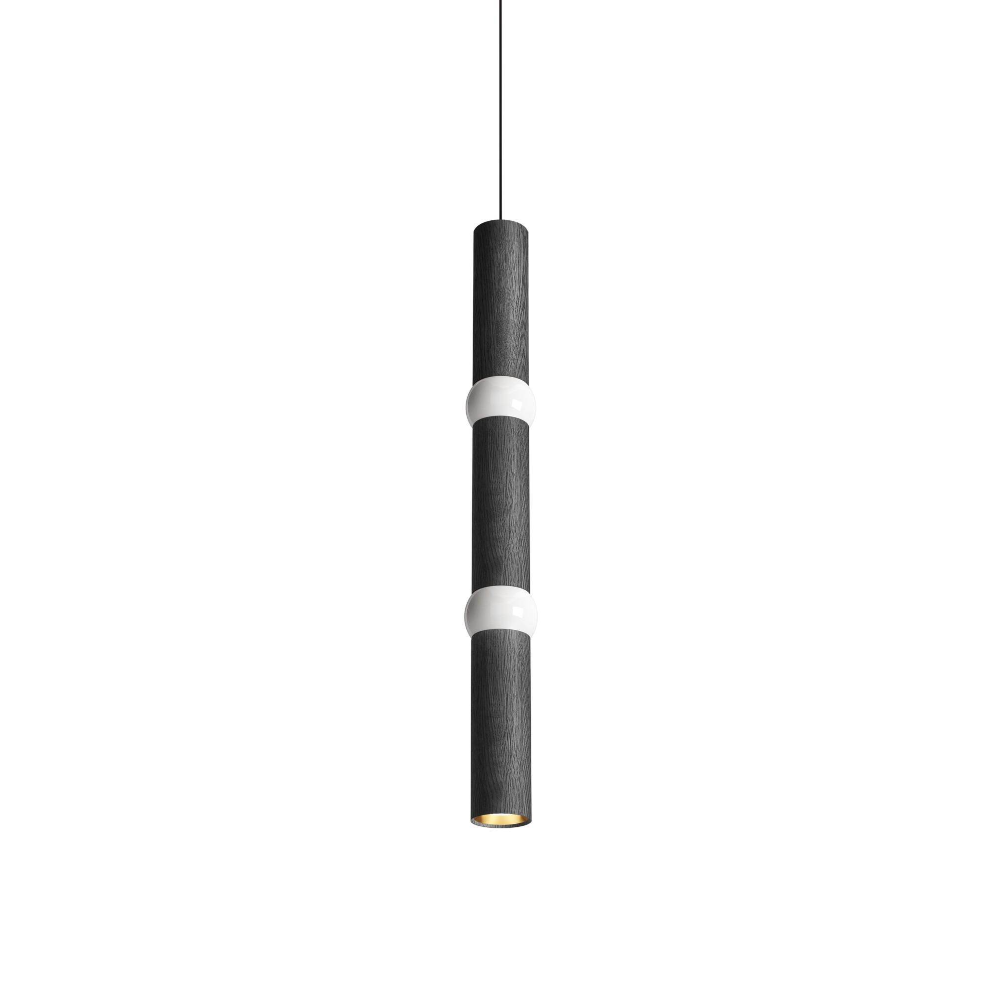Plafoniera/ Lampadario Grande Oblare Lightbone, Nero