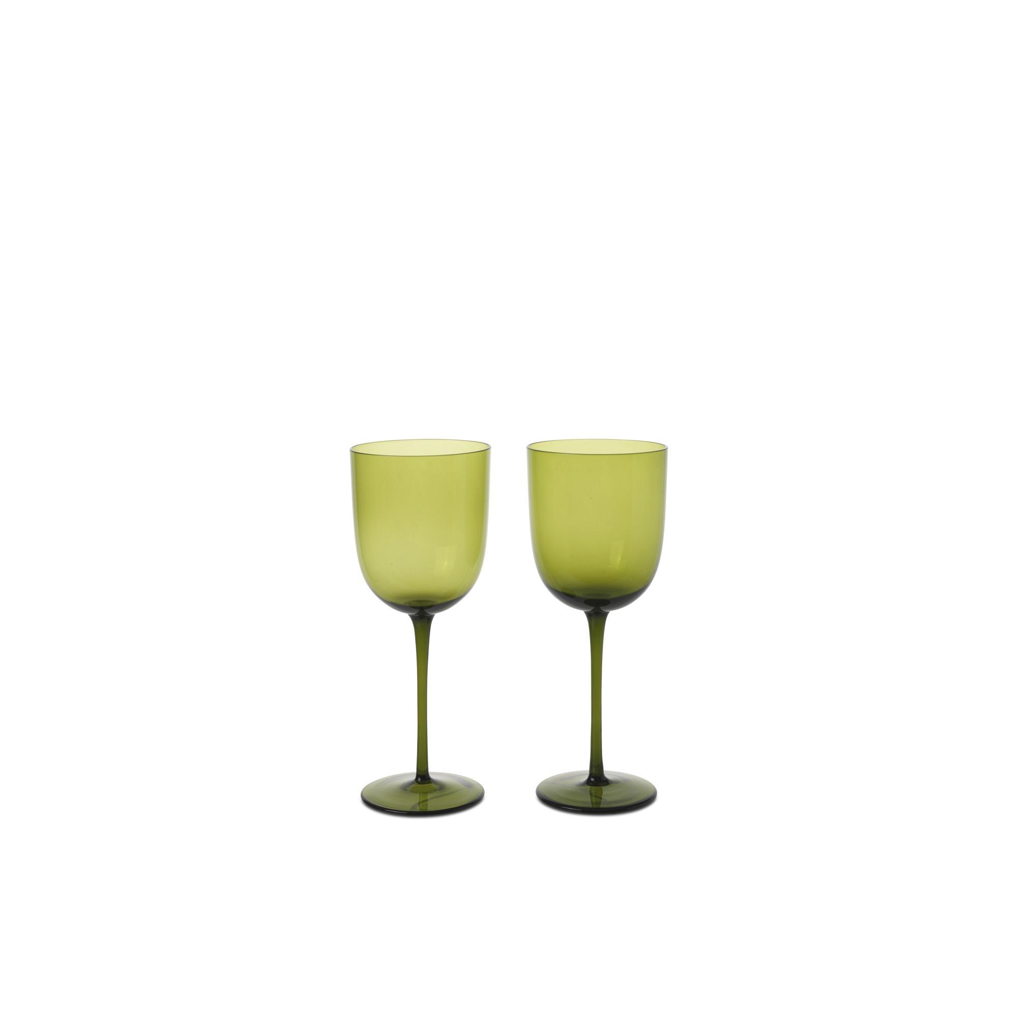 Ferm Living Host Lot de 2 Verres à Vin Blanc Vert Mousse