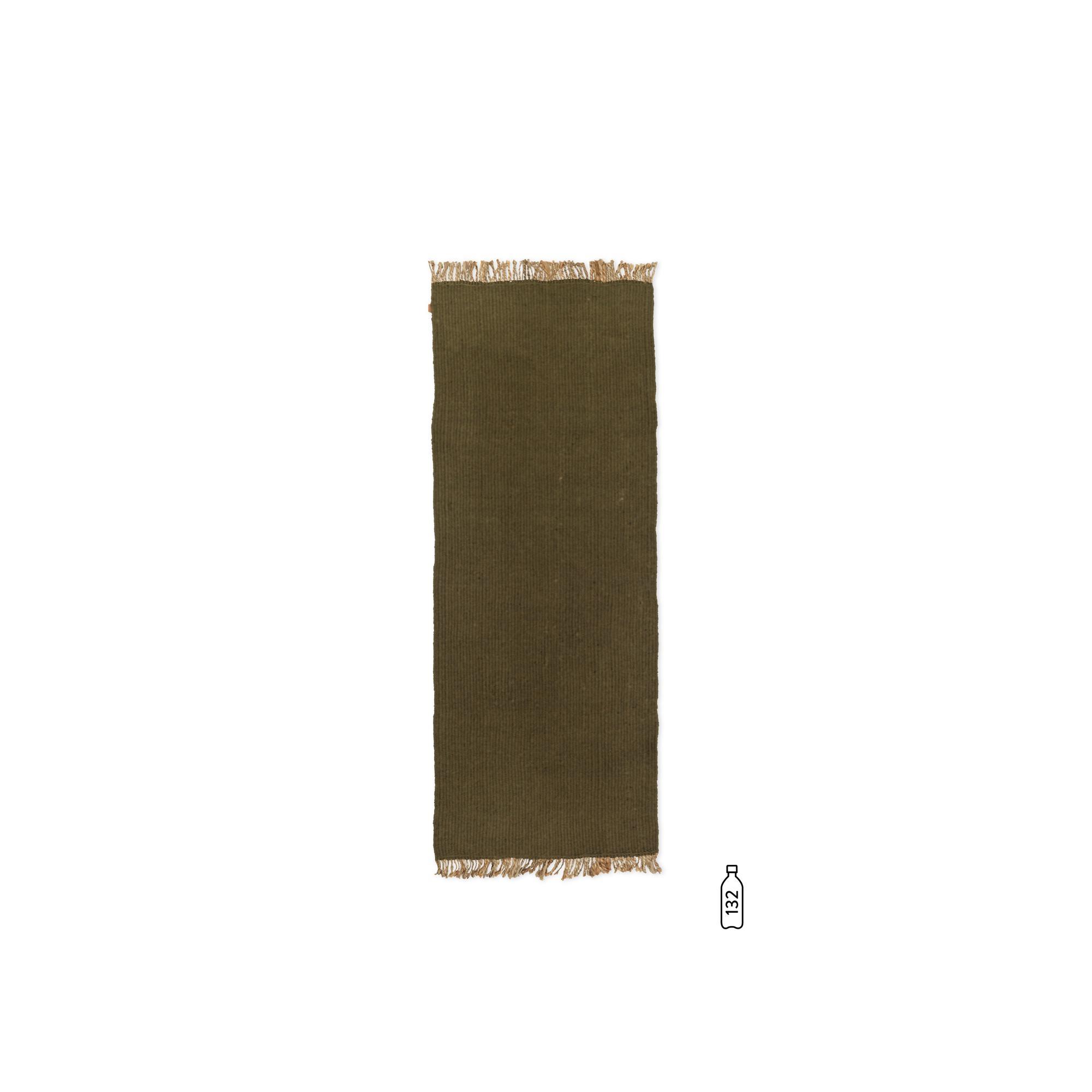 Ferm Living Alfombra Block 200x80 cm Oliva/Natural