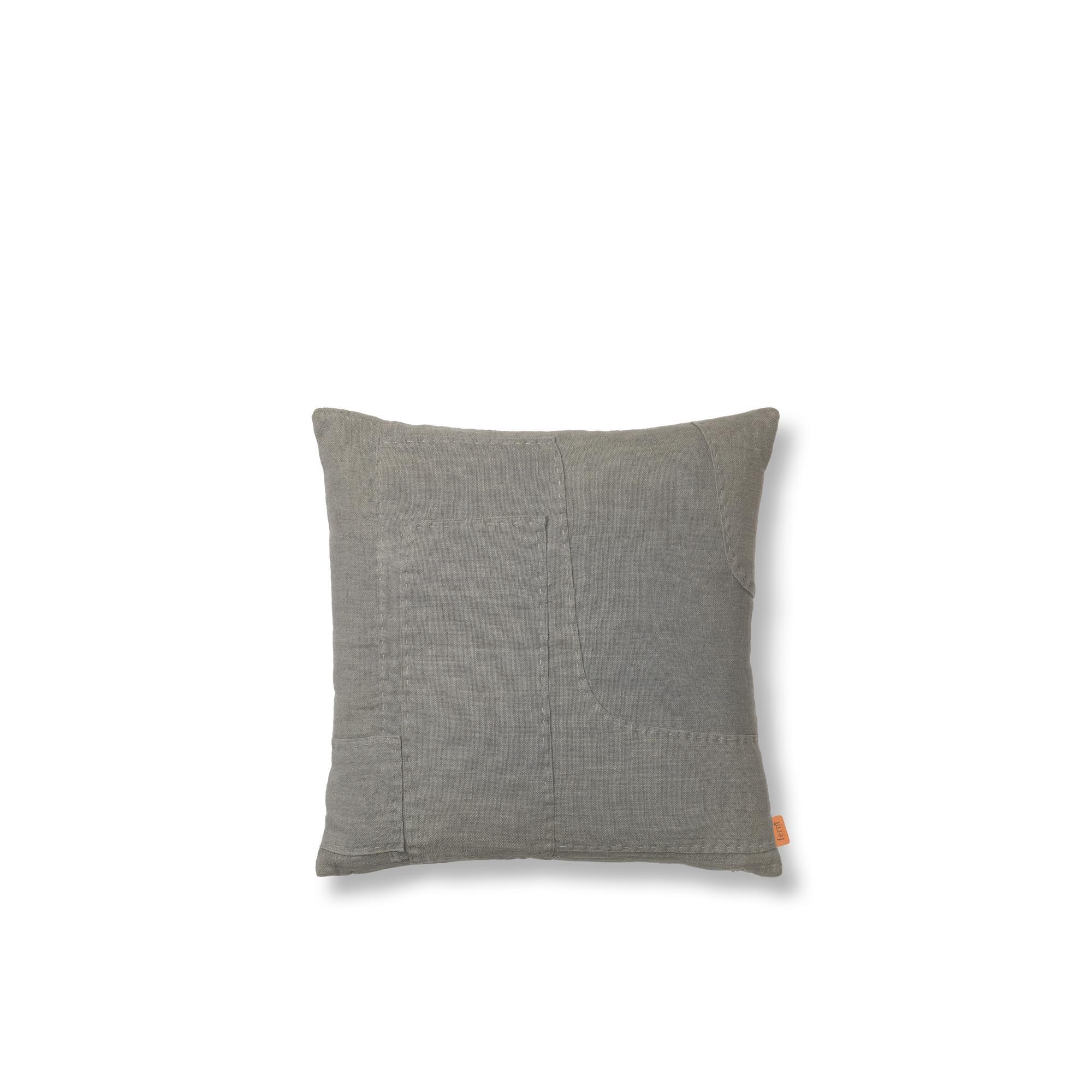 Ferm Living Darn Coussin 50x50 cm Bleu Gris