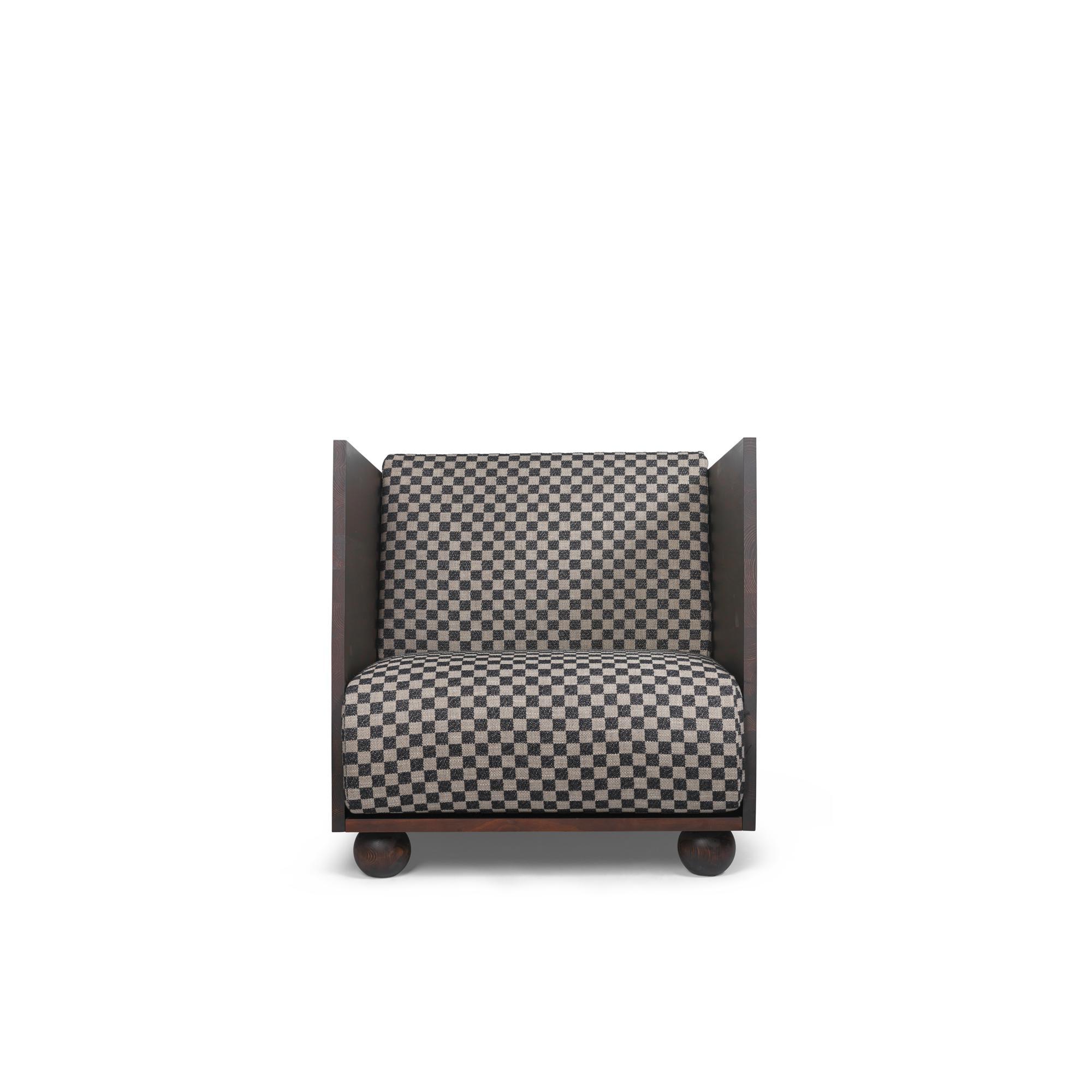 Ferm Living Check Fauteuil de Salon Dark/Sable/ Noir