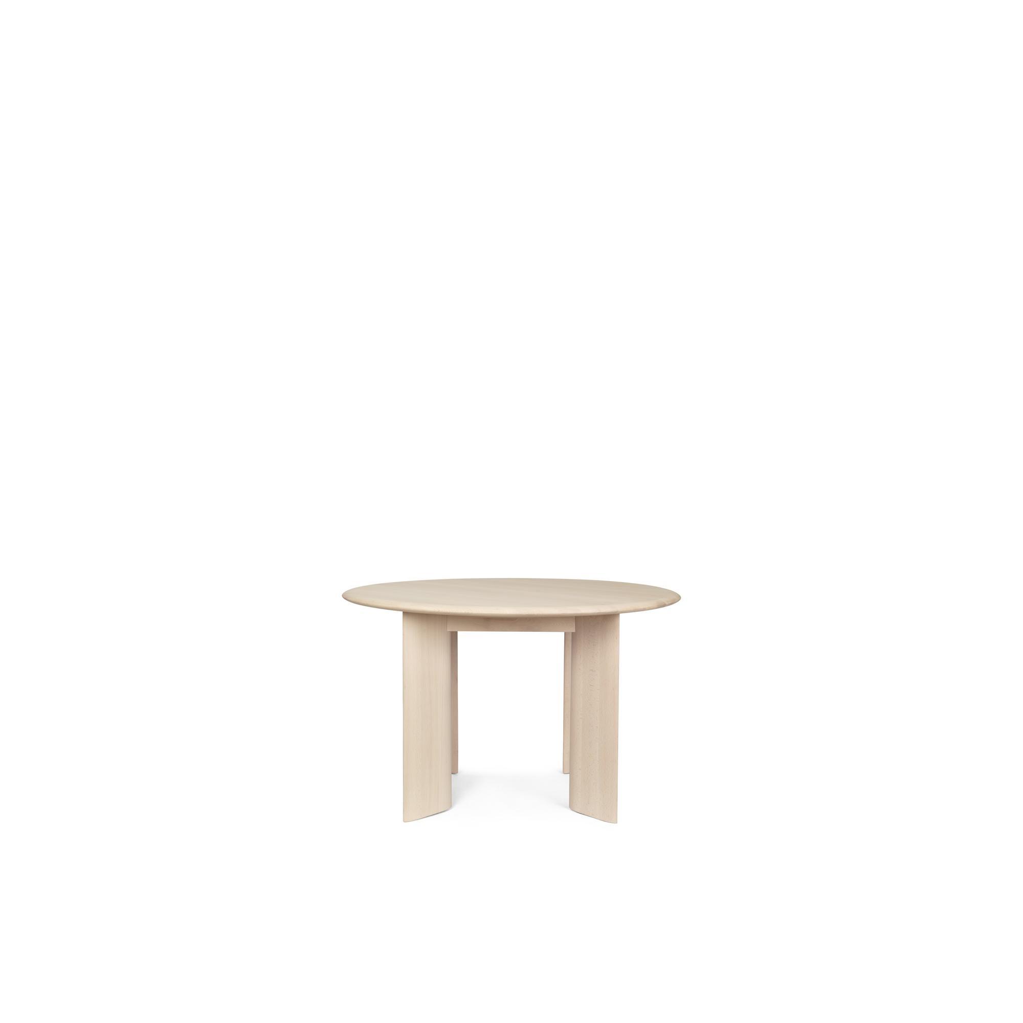 Ferm Living Bevel Table de Salle à Manger Ronde Ø117 Blanc/ Hêtre