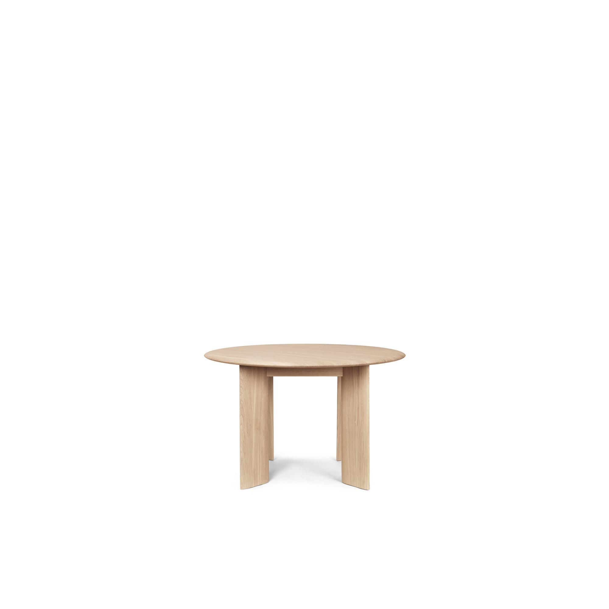 Tavolo da Pranzo Rotondo Bevel Ferm Living Ø117 Bianco/ Quercia