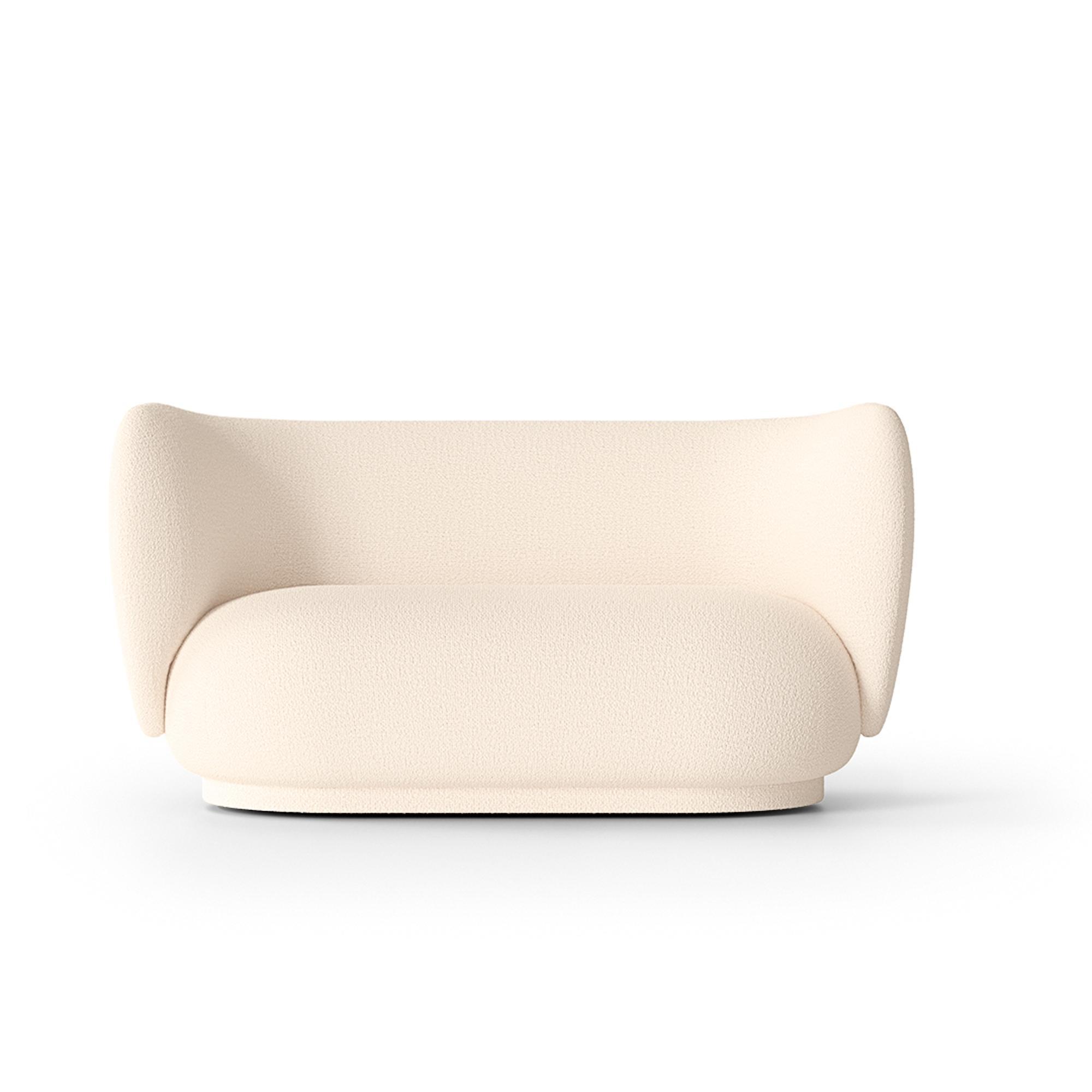 Ferm Living Rico Sofa 2-osobowa z Wełny Boucle w Kolorze Złamanej Bieli