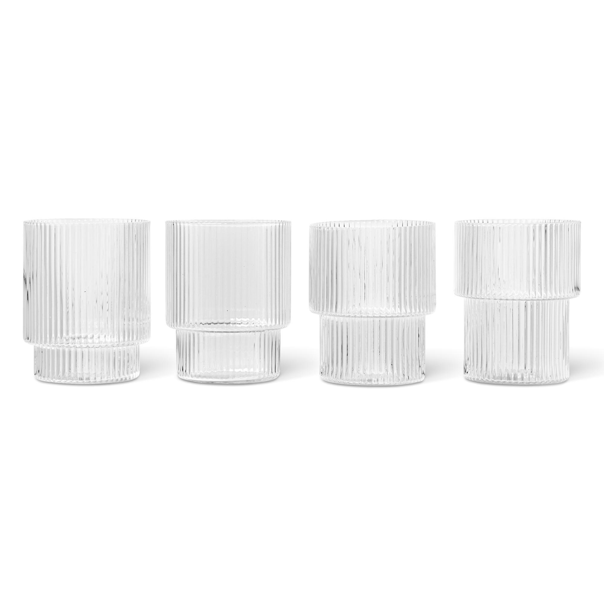 Ferm Living Ripple Glass Set of 4 Clear