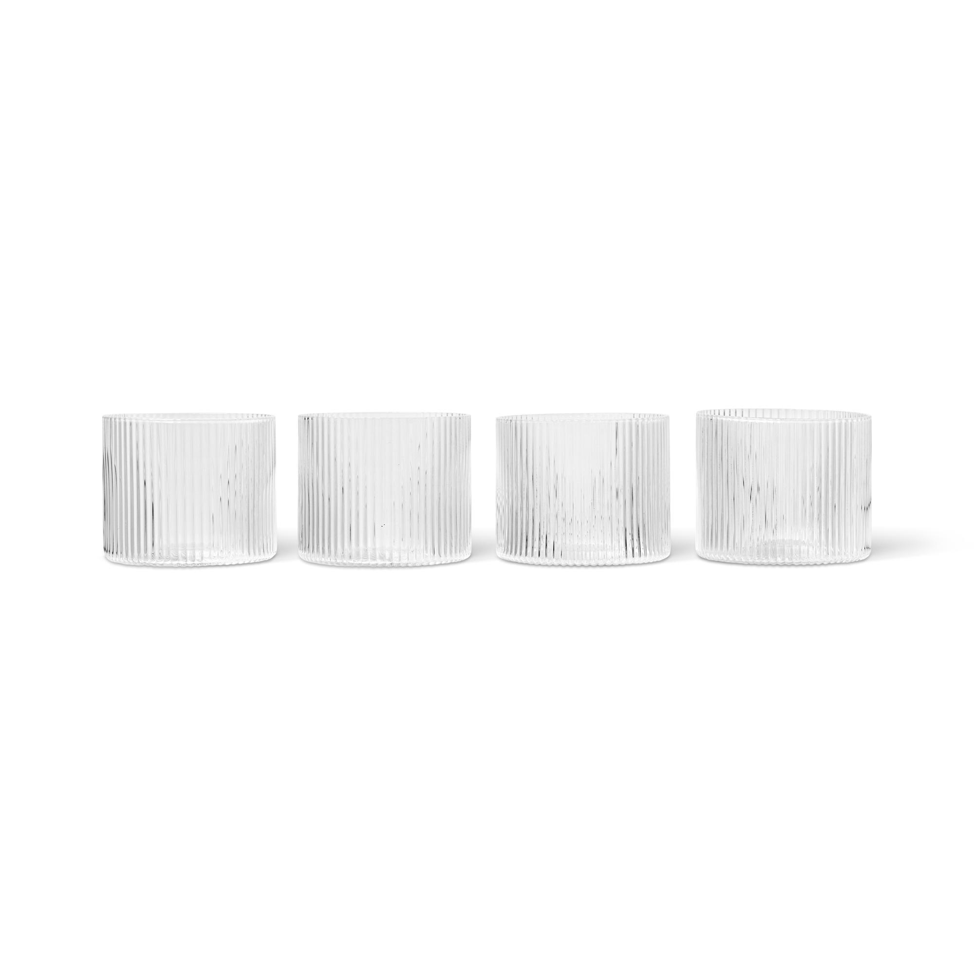 Ferm Living Ripple Low Glass Set of 4 Clear