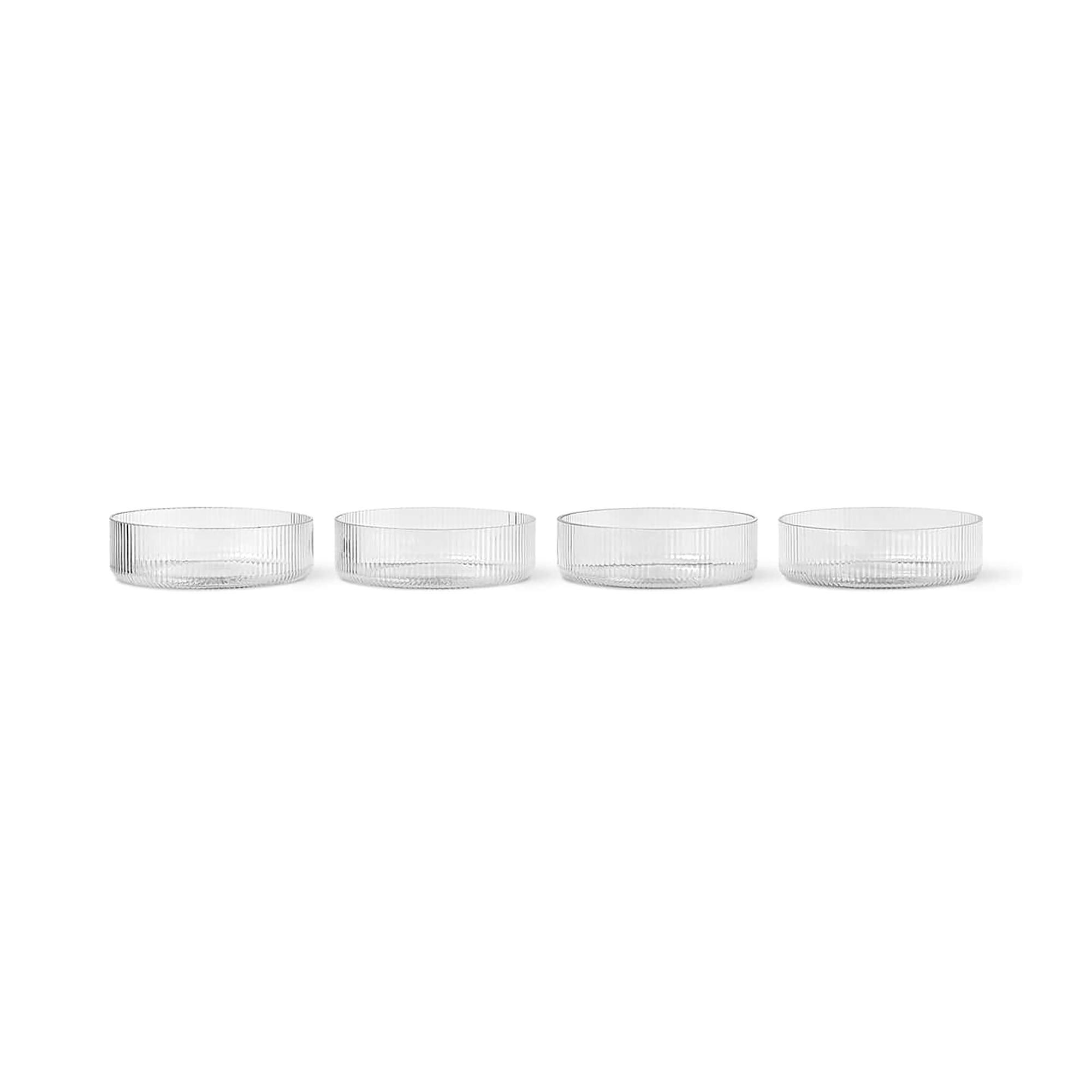 Ferm Living Ripple Serving Bowl Set of 4 Clear