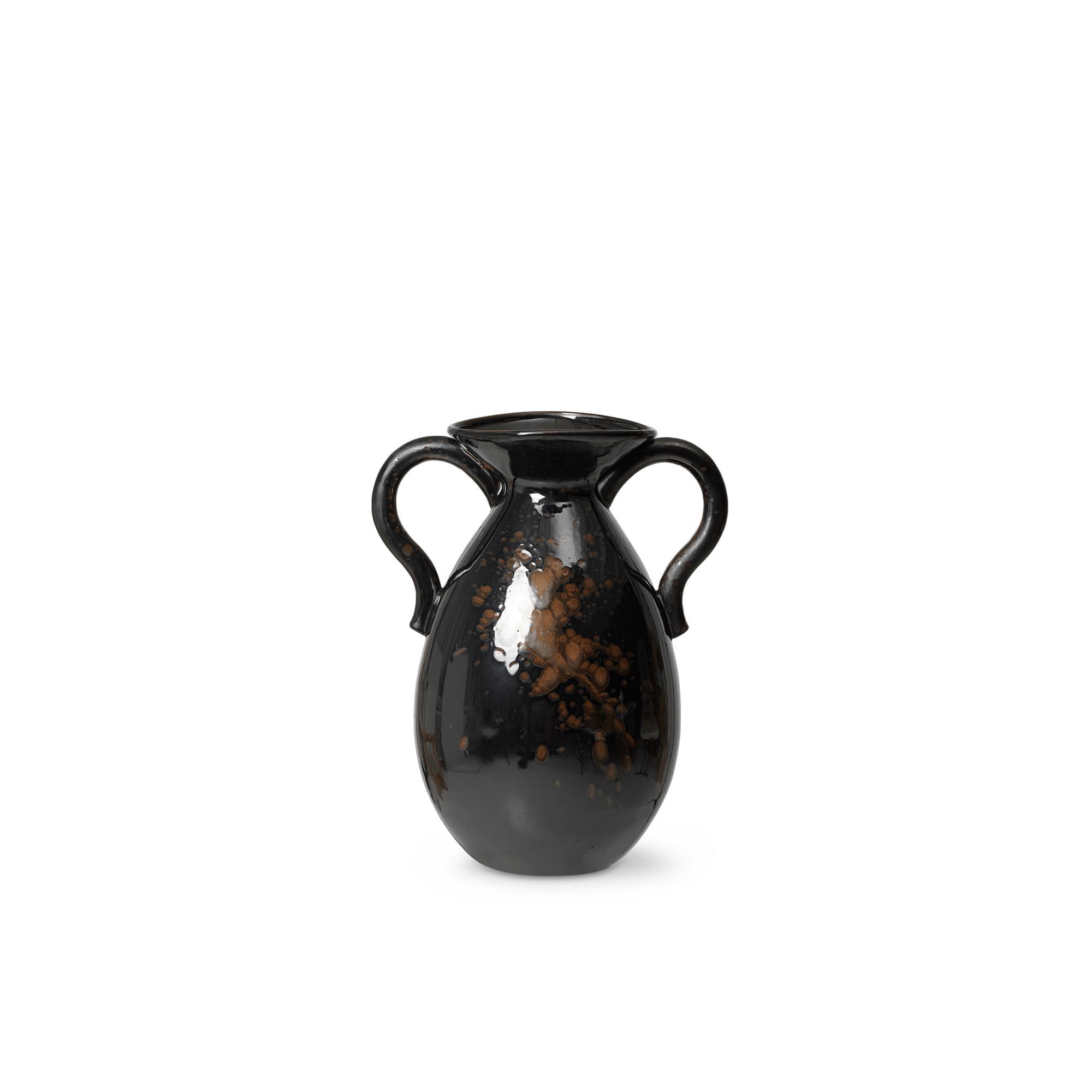 Ferm Living Verso Vase Black With Brown