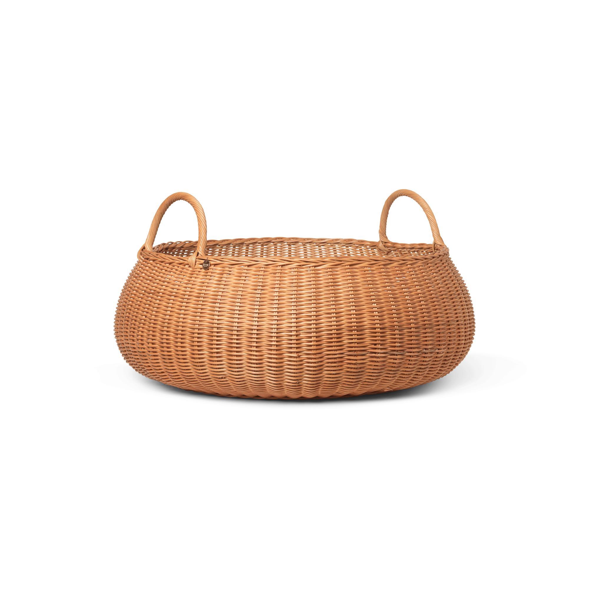 Ferm Living Cesto in Vimini Basso in Rattan