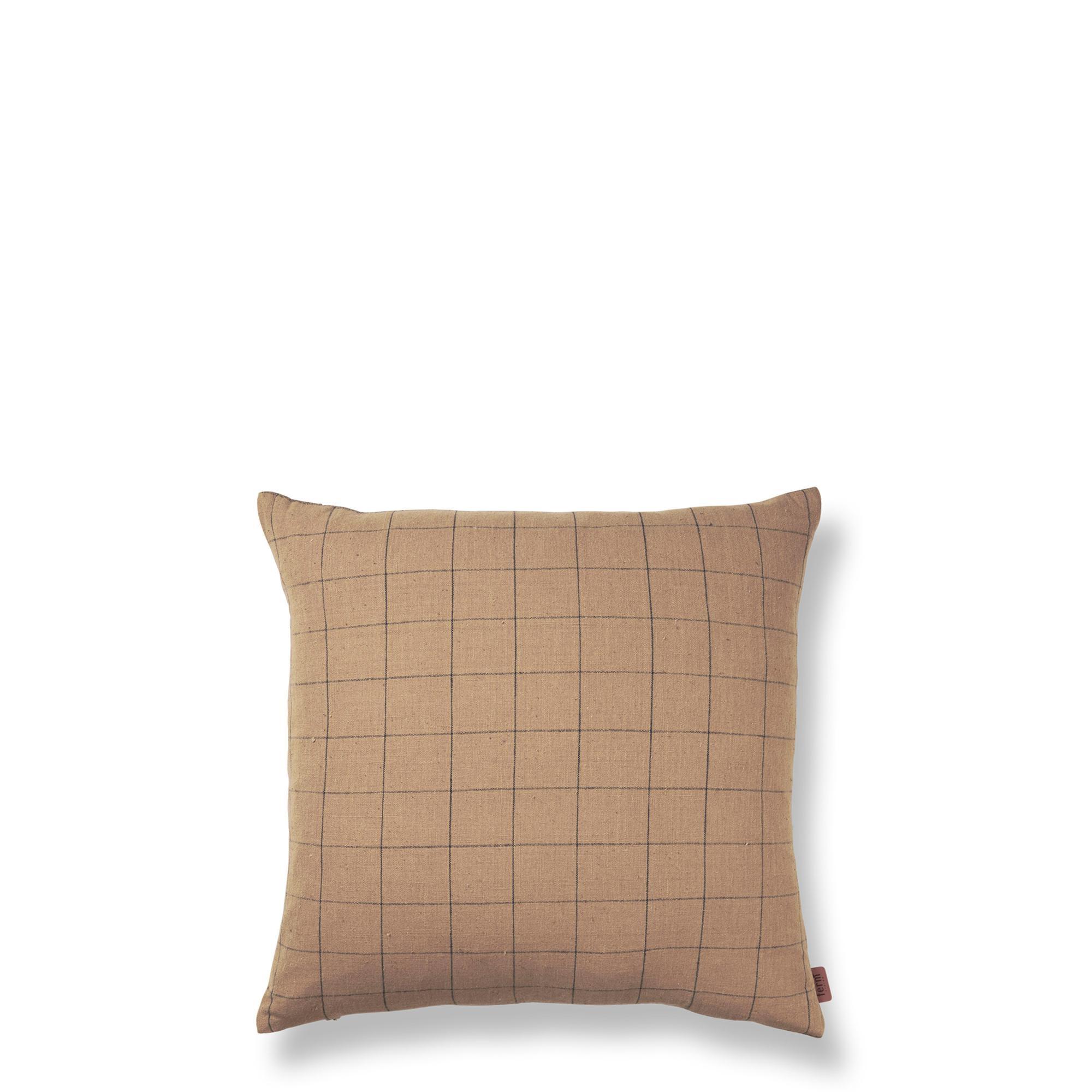 Grille de Coussin en Coton Marron Ferm Living