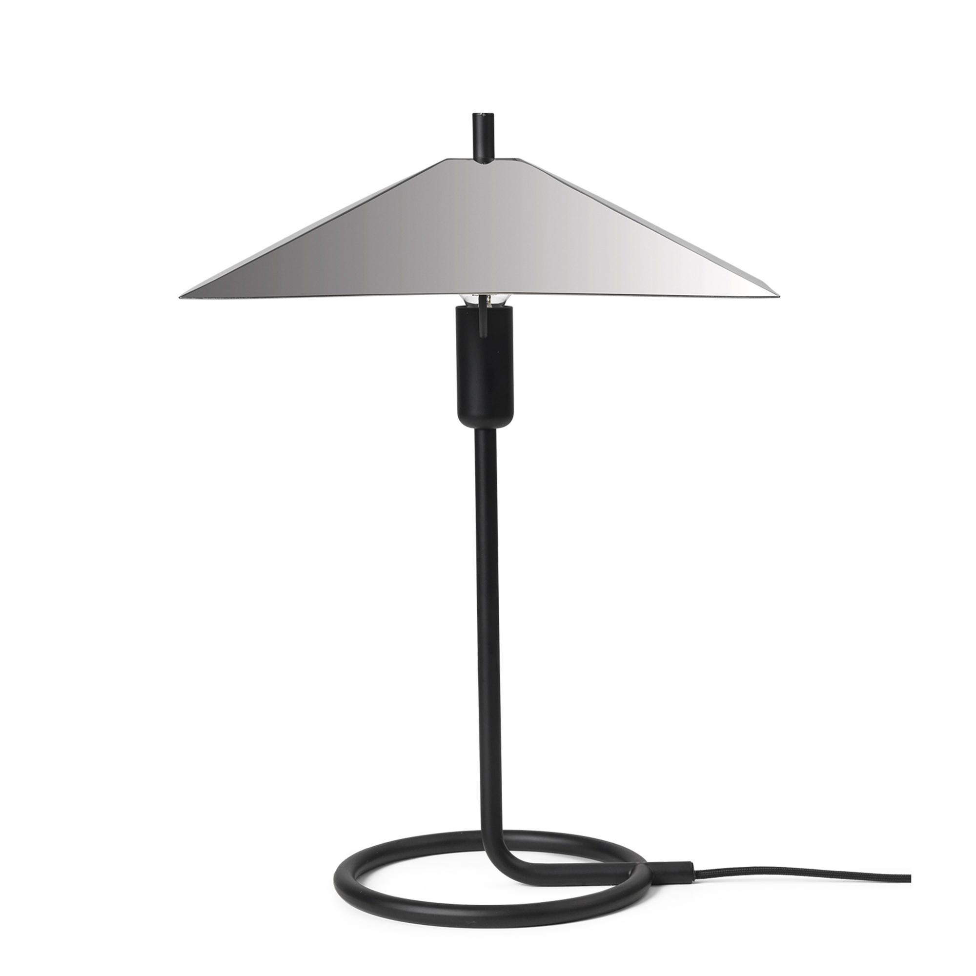 Ferm Living Cavo Lampada da Tavolo Quadrata Nero/Lucida A Specchio