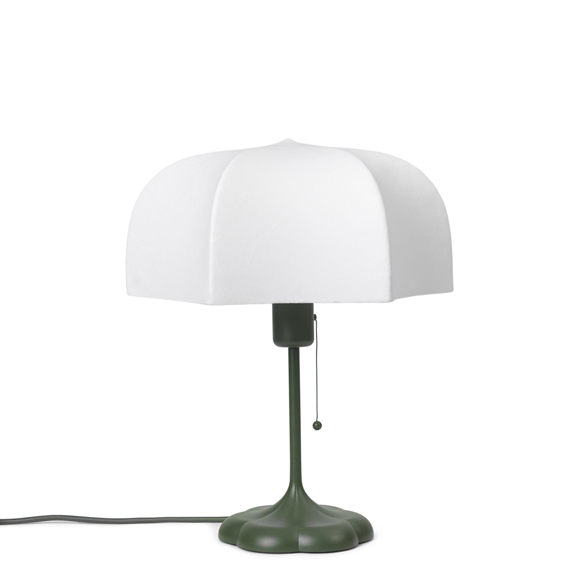 Ferm Living Poem Lampe à Poser Blanche/Vert Herbe