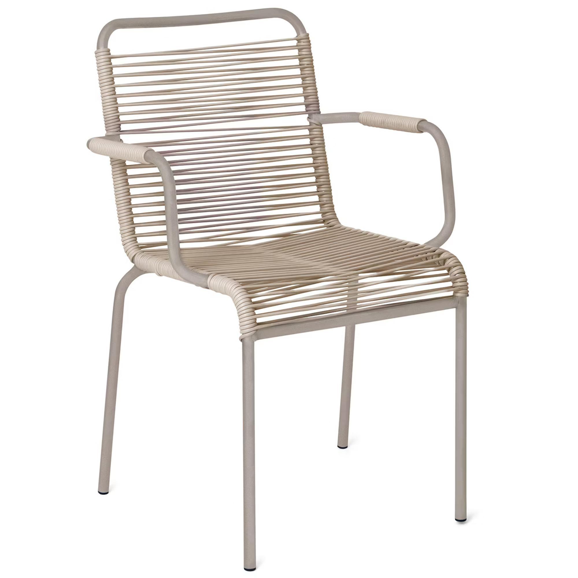 Fiam Mya Spaghetti Sedia da giardino con braccioli Cappuccino/Talpa