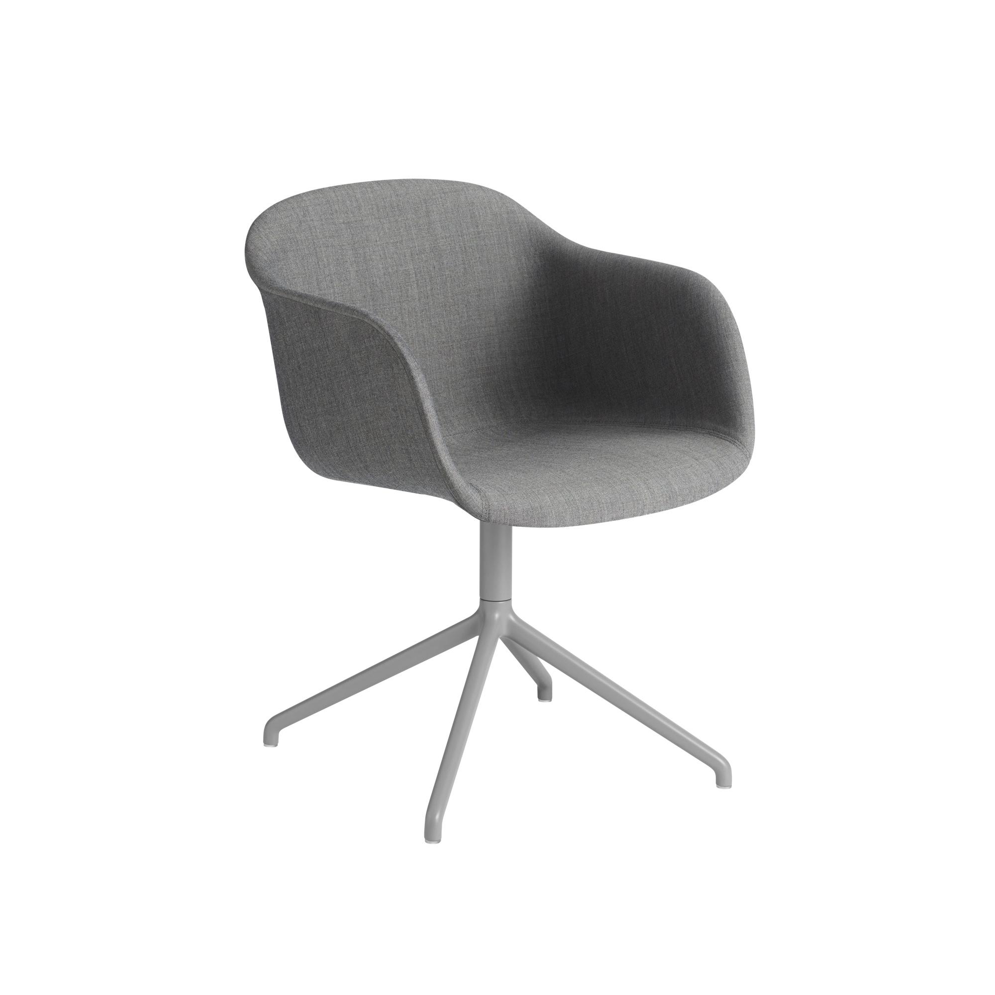 Muuto Fiber Dining Table Chair w. Armrests and Swivel Base Upholstered