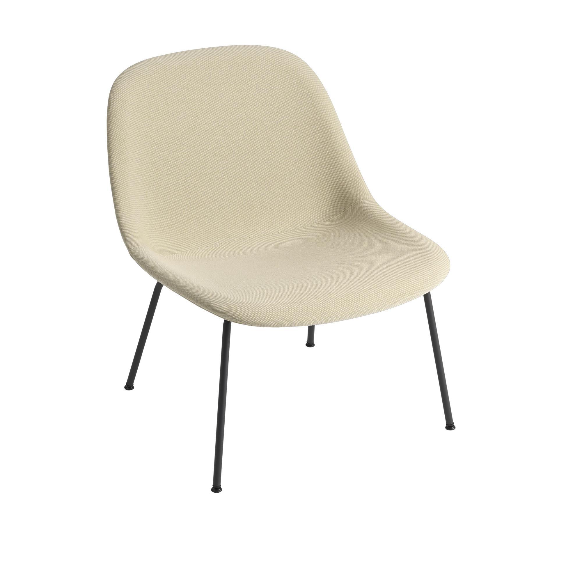 Muuto Fiber Lænestol med Tube Base Polstret Steelcut Trio 236/Sort