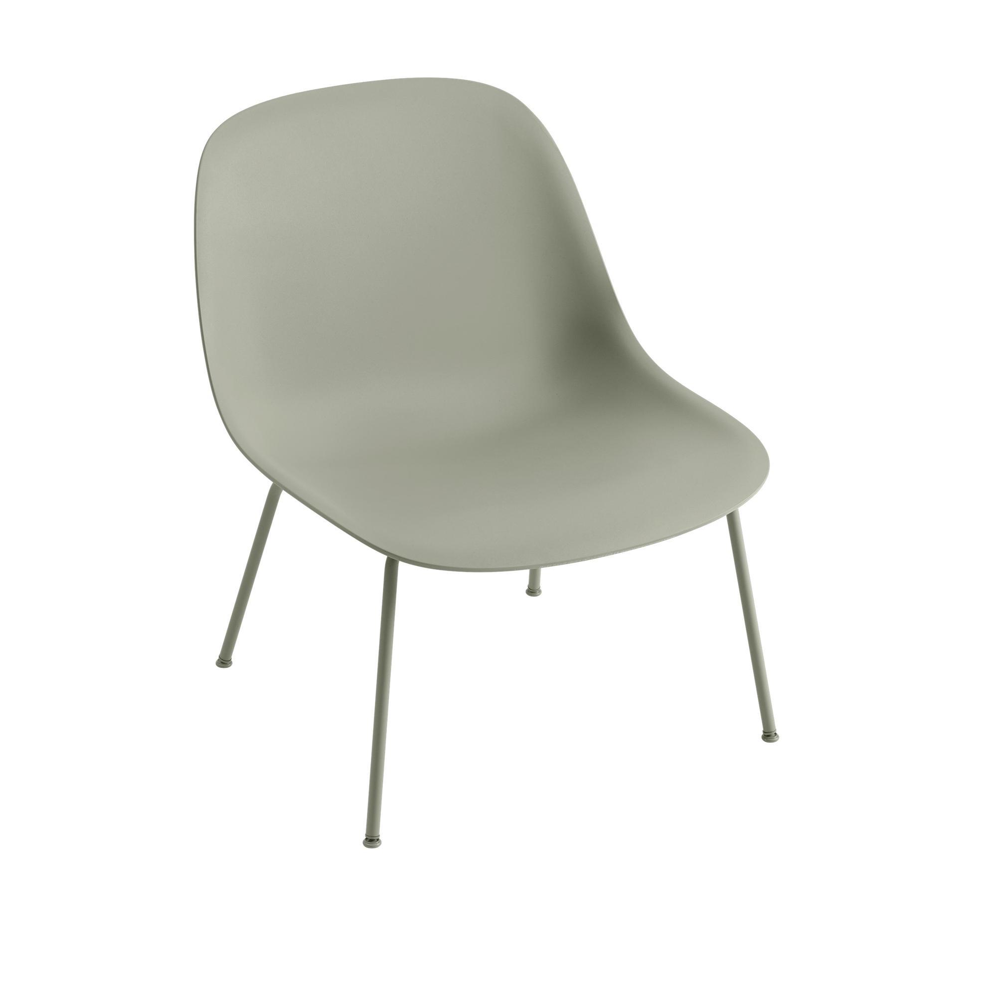 Sillón Muuto de Fibra con Base de Tubo Dusty Verde/ Dusty Verde