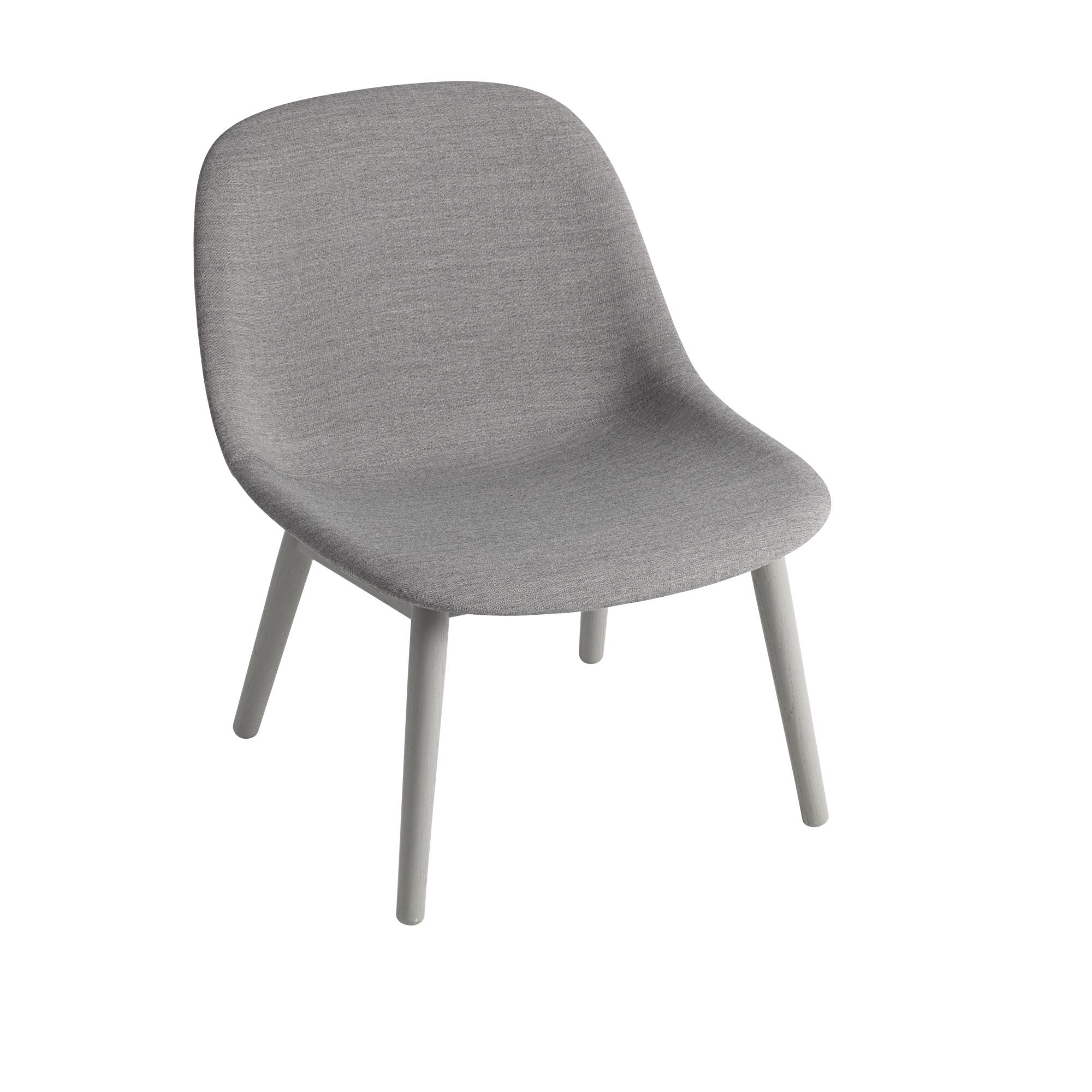 Muuto Poltroncina in Fibra con Base in Legno Imbottita Remix 133/ Grigio