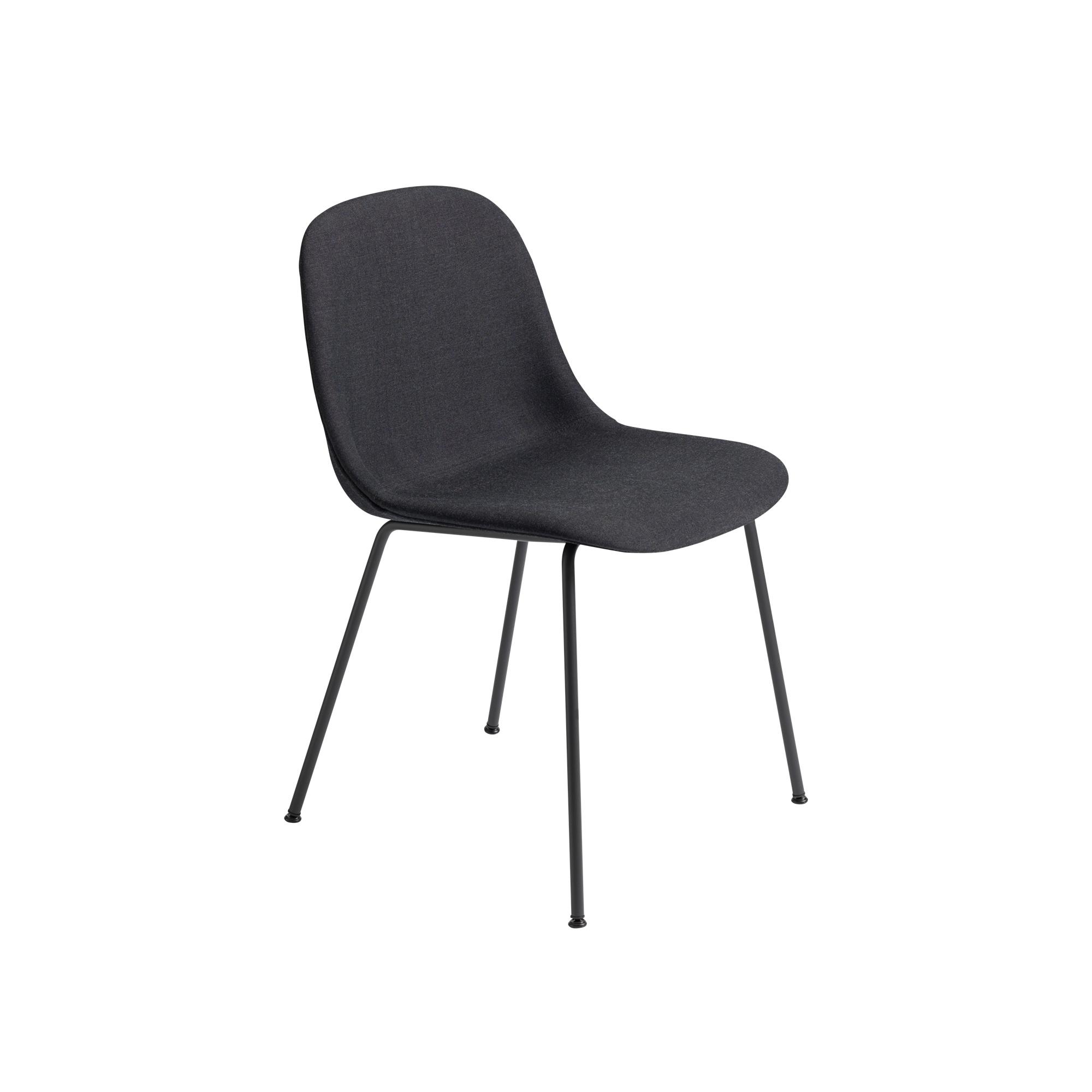 Muuto Fiber Matbord Stol M. Tube Bas Klädd Remix 183/Svart