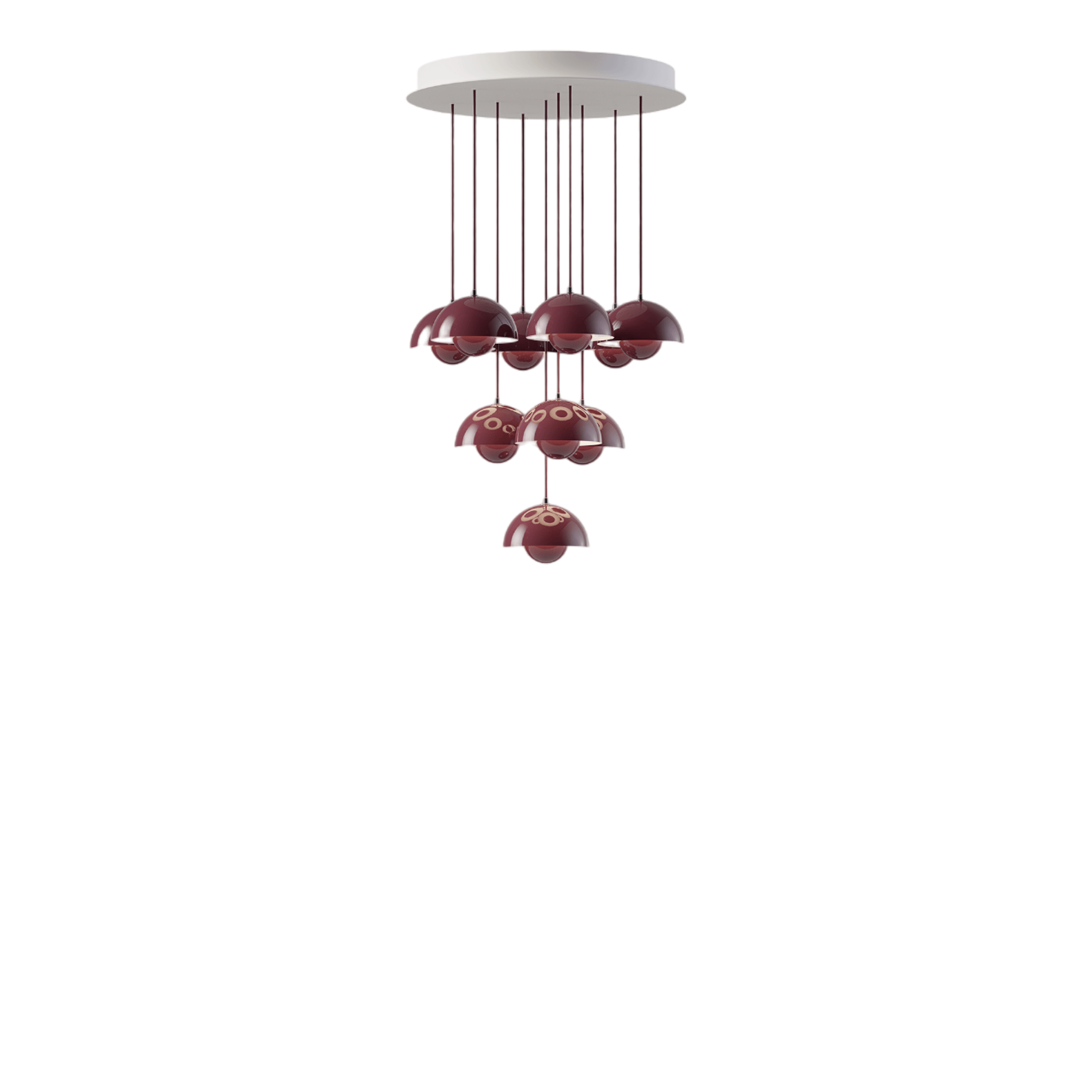 &Tradition Flowerpot VP10 Chandelier 10 Pcs Ø53 Dark Plum