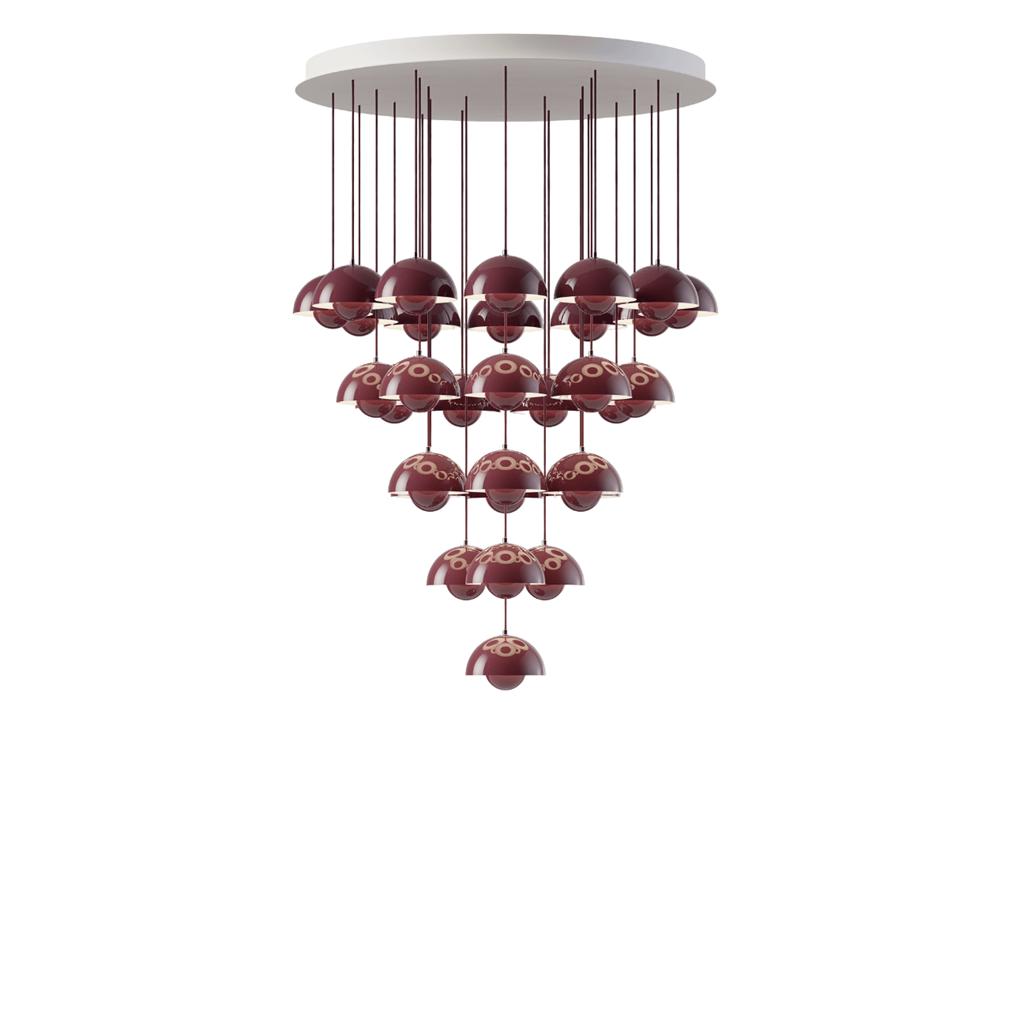 &Tradition Flowerpot VP10 Chandelier 31 Pcs Ø89 Dark Plum