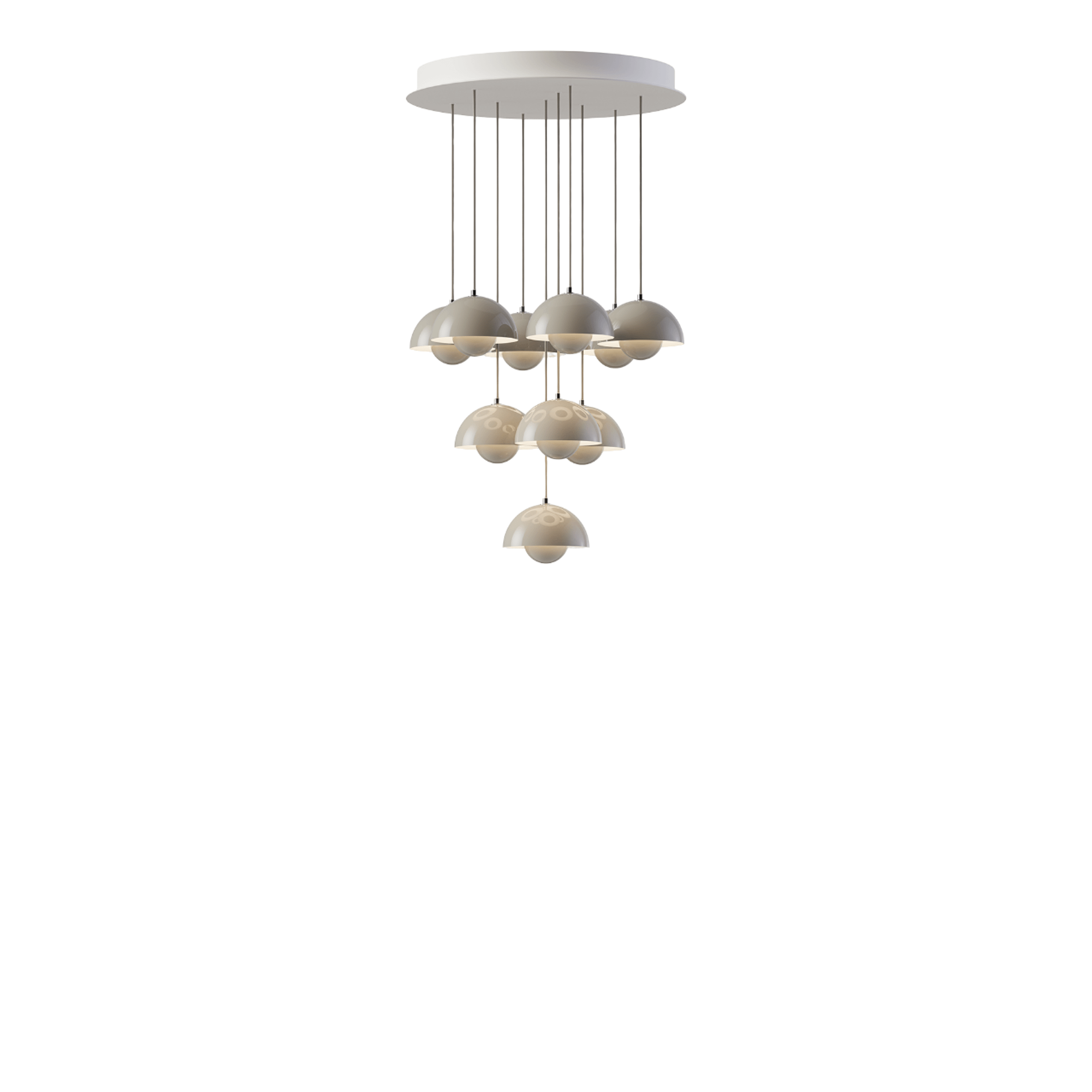 &Tradition Flowerpot VP10 Chandelier 10 Pcs Ø53 Gray Beige