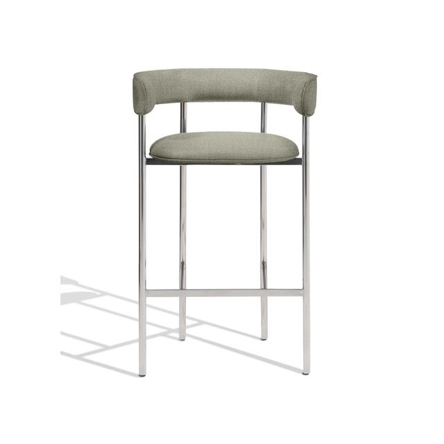 Møbel Copenhagen Font Barstol med Armlæn 65 cm Vidar 222/Poleret Stål Stel