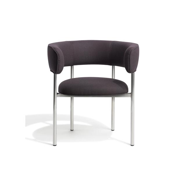 Font Spisebordsstol with Armrest Trio 0776/Polished Steel Frame