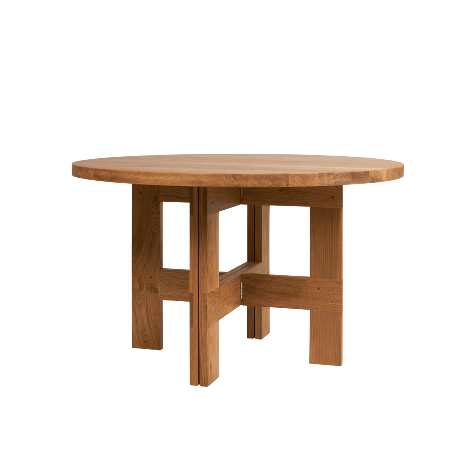Table à Manger à Tréteaux Frama Farmhouse Ø120 en Chêne Naturel