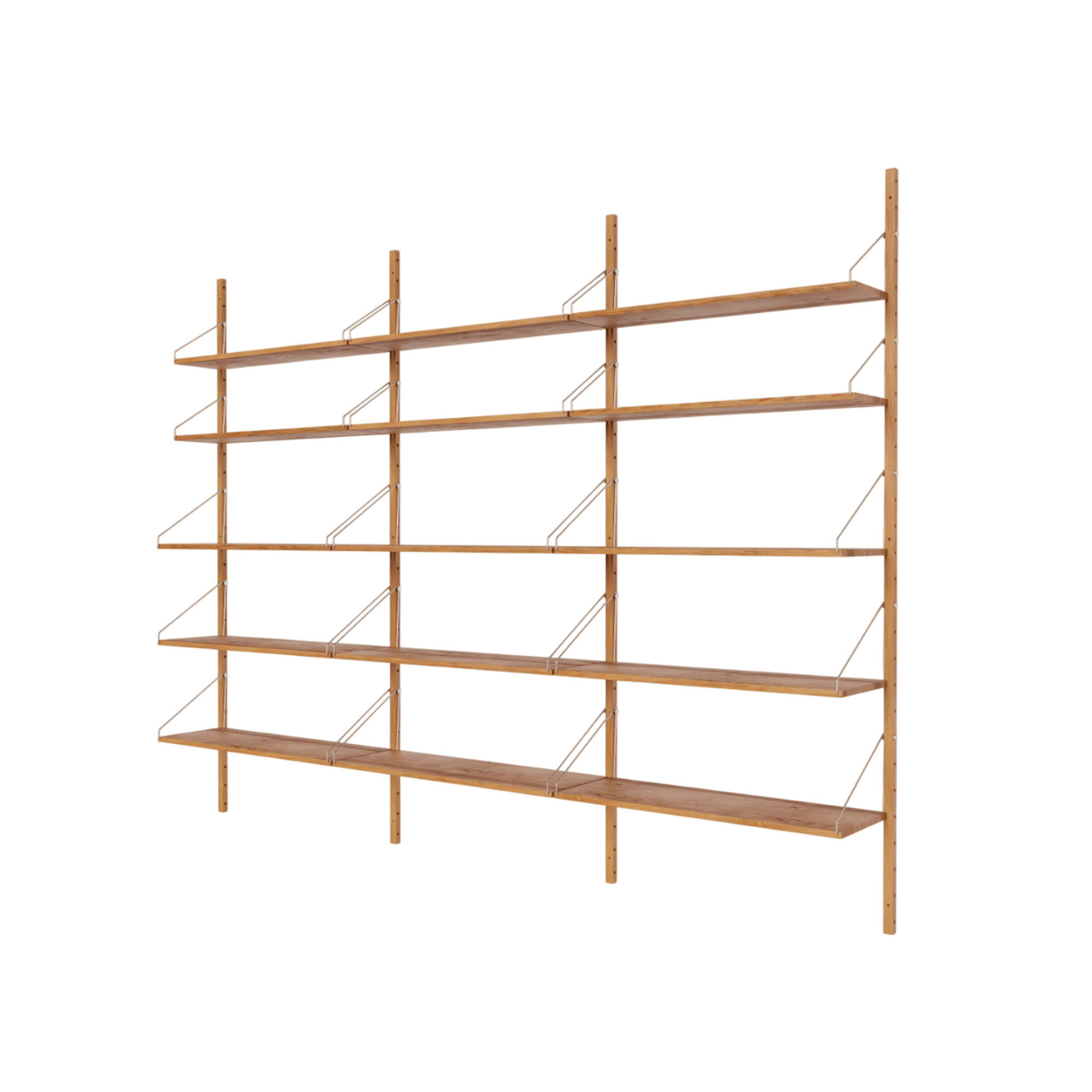 Estantería Frama de tres secciones, 185,2 x 80 cm, roble natural