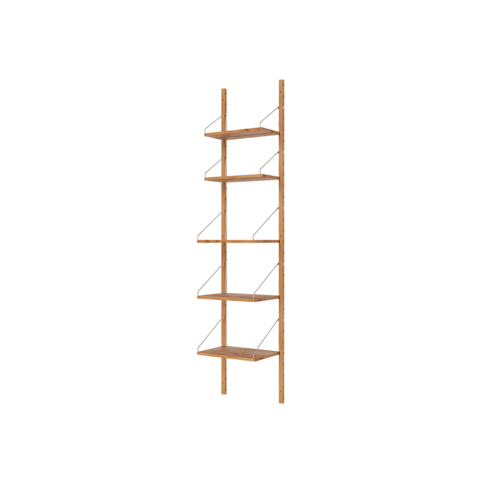 Estantería Frama Shelf Library de una sola sección, 185,2 x 40 cm, roble natural