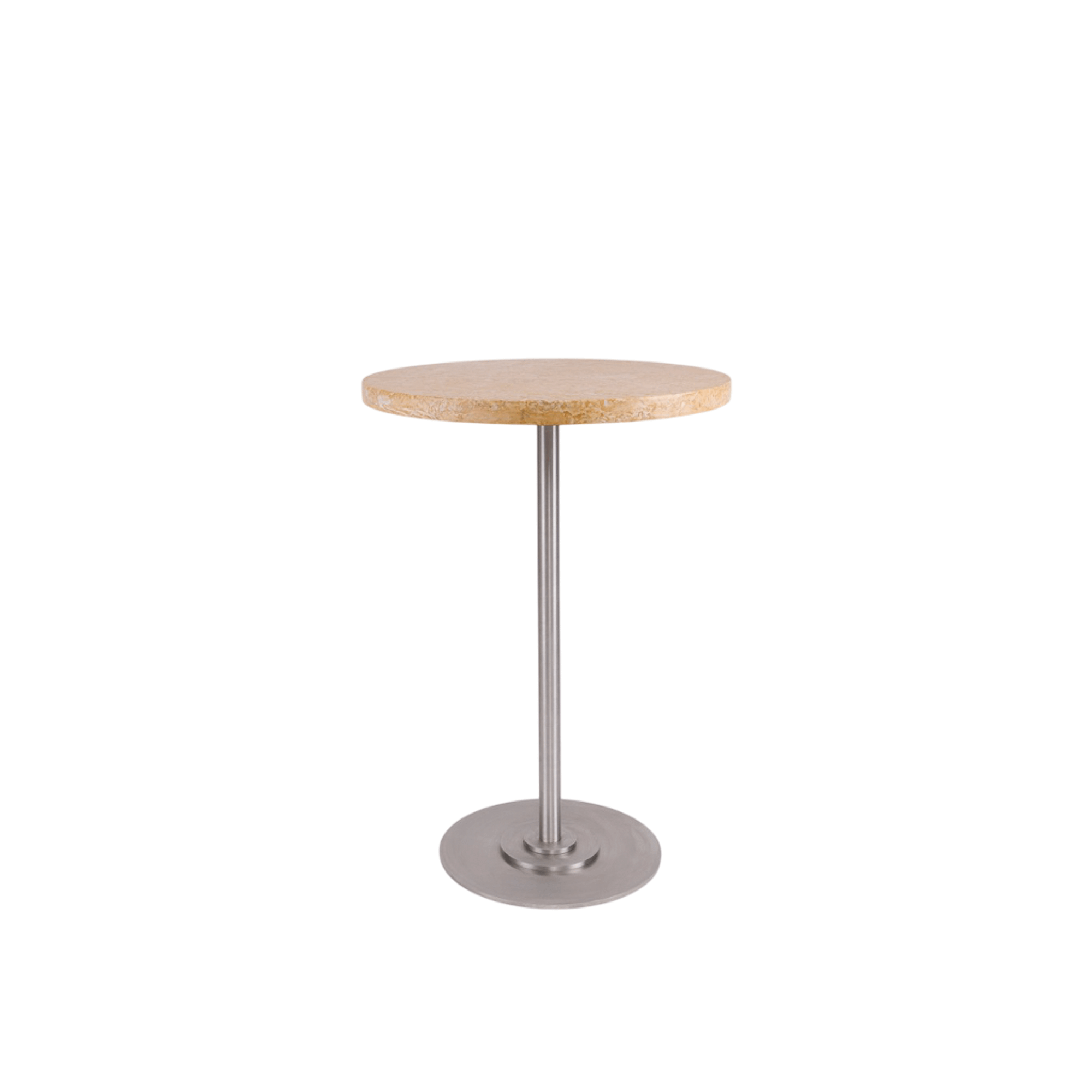 Mesa de Comedor Frama Table 57 Ø55 Piedra Caliza Amarilla/acero Inoxidable