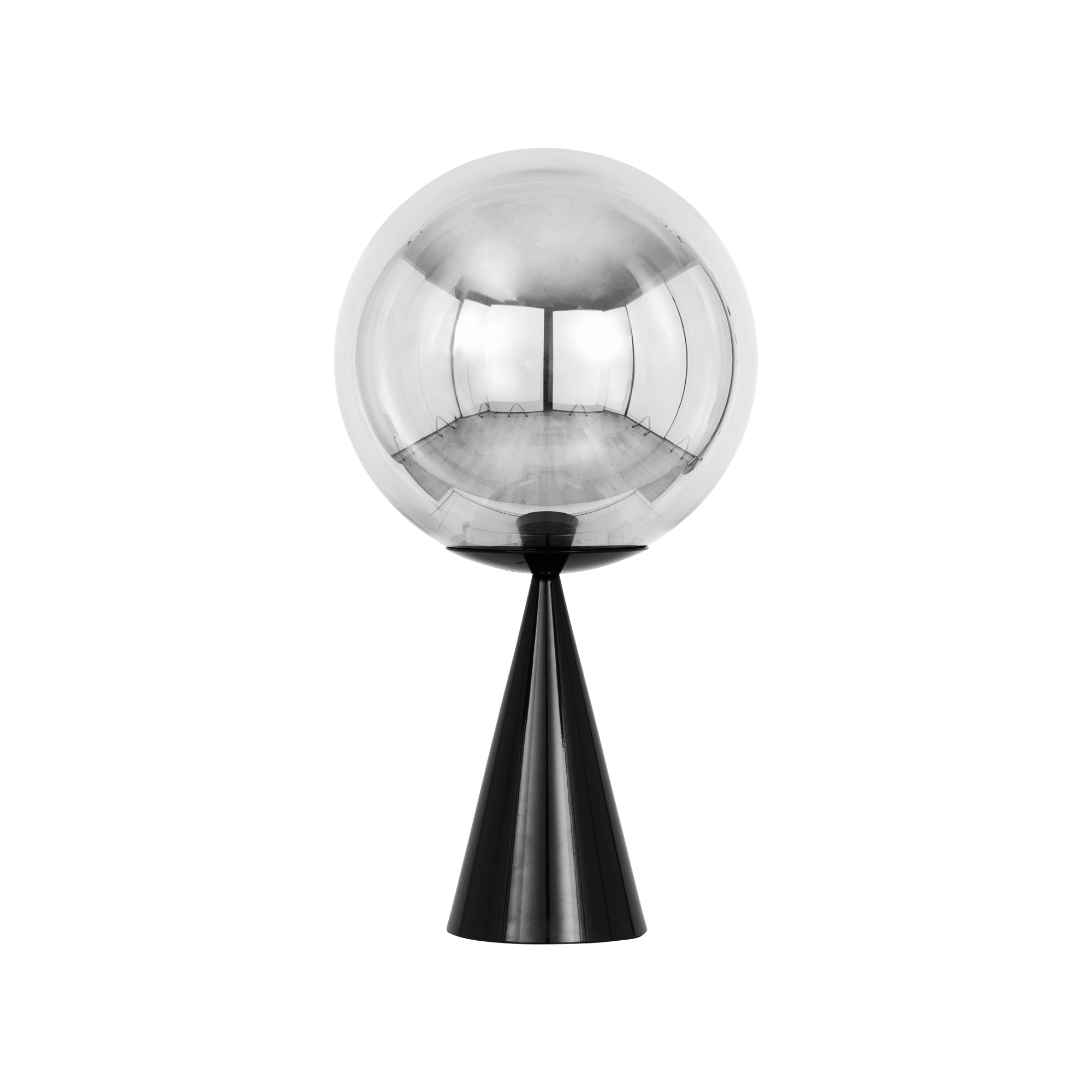 Tom Dixon Globe Fat Tafellamp Zilver/ Zwart