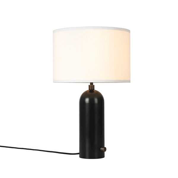 GUBI Gravity Table lamp Blackened Steel & White Shade Small