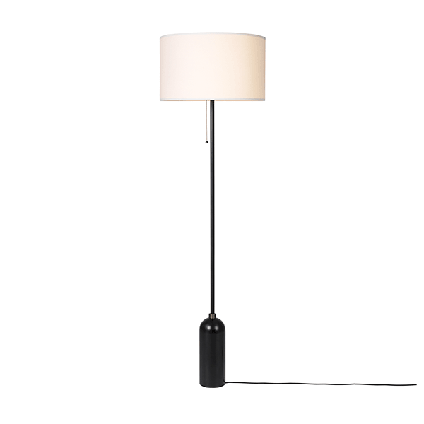 GUBI Gravity Floor lamp Blackened Steel & White Shade Large