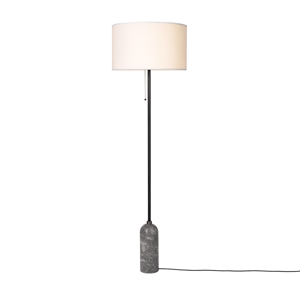 GUBI Gravity Floor lamp Grey Marble & White Shade Large