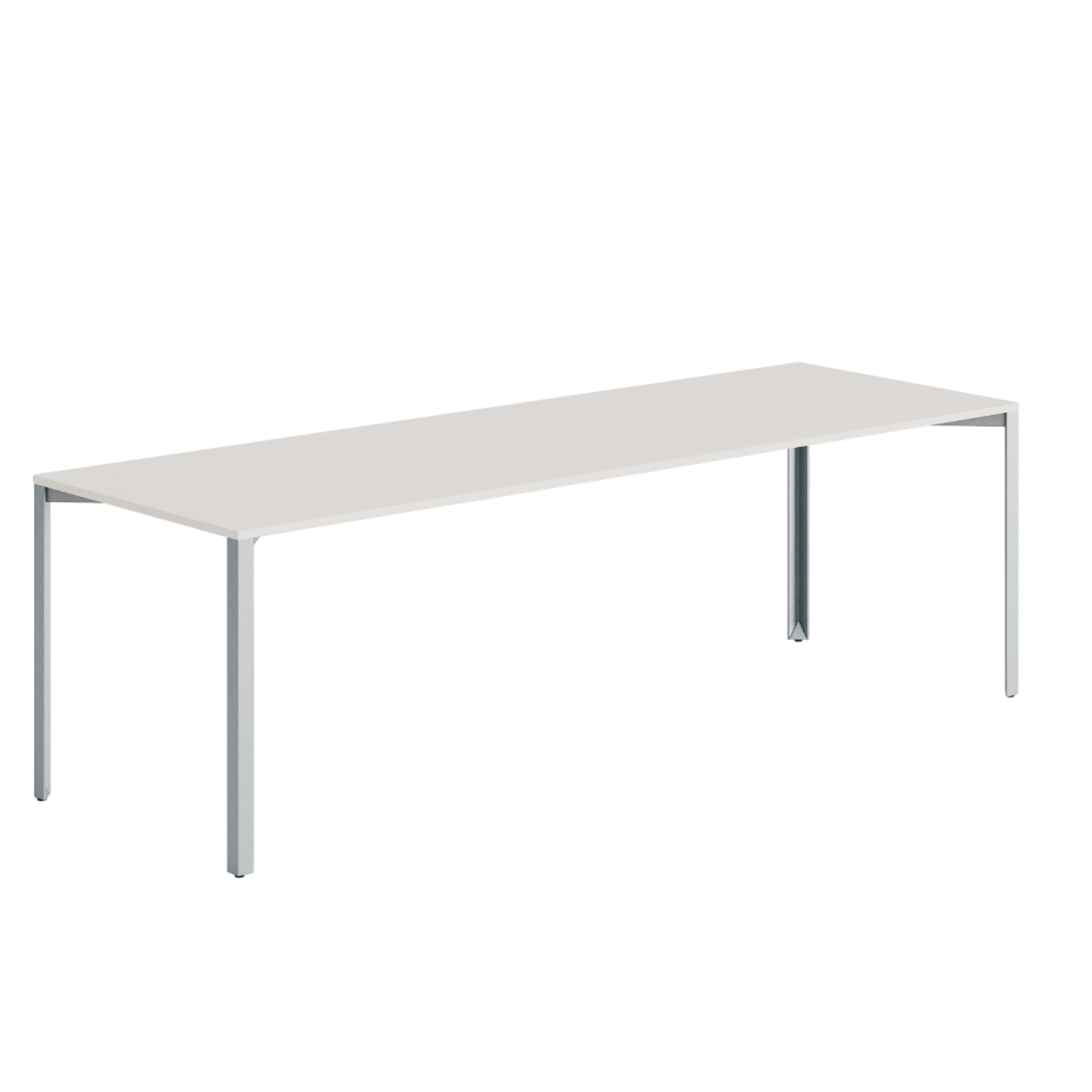 +Table Halle Grid 80x240 Coton Blanc/ Gris Clair