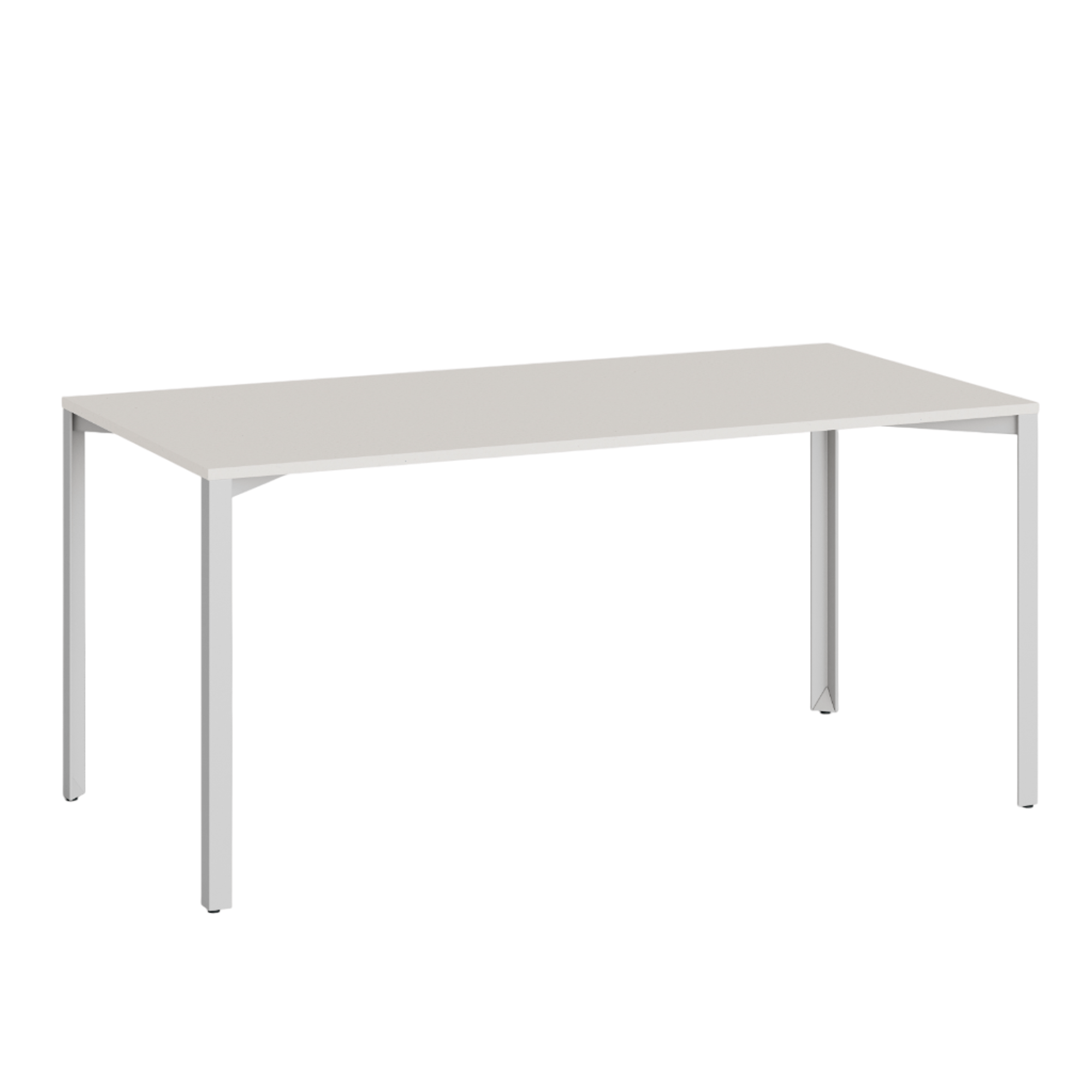 +Halle Grid Table 80x160 Cotton White/ Light Gray