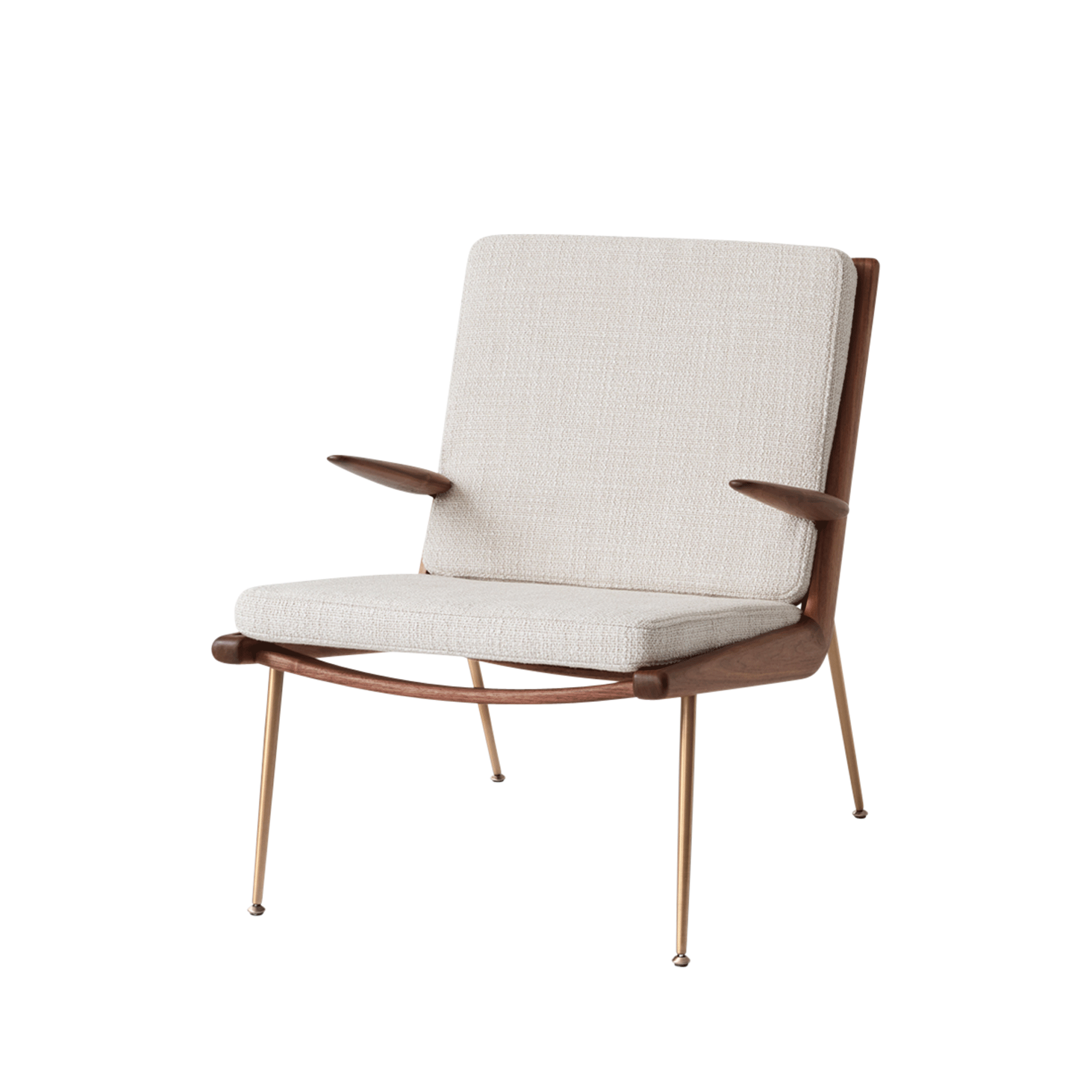 &Tradition Boomerang HM2 Lænestol med Armlæn Valnød/Loop Cream