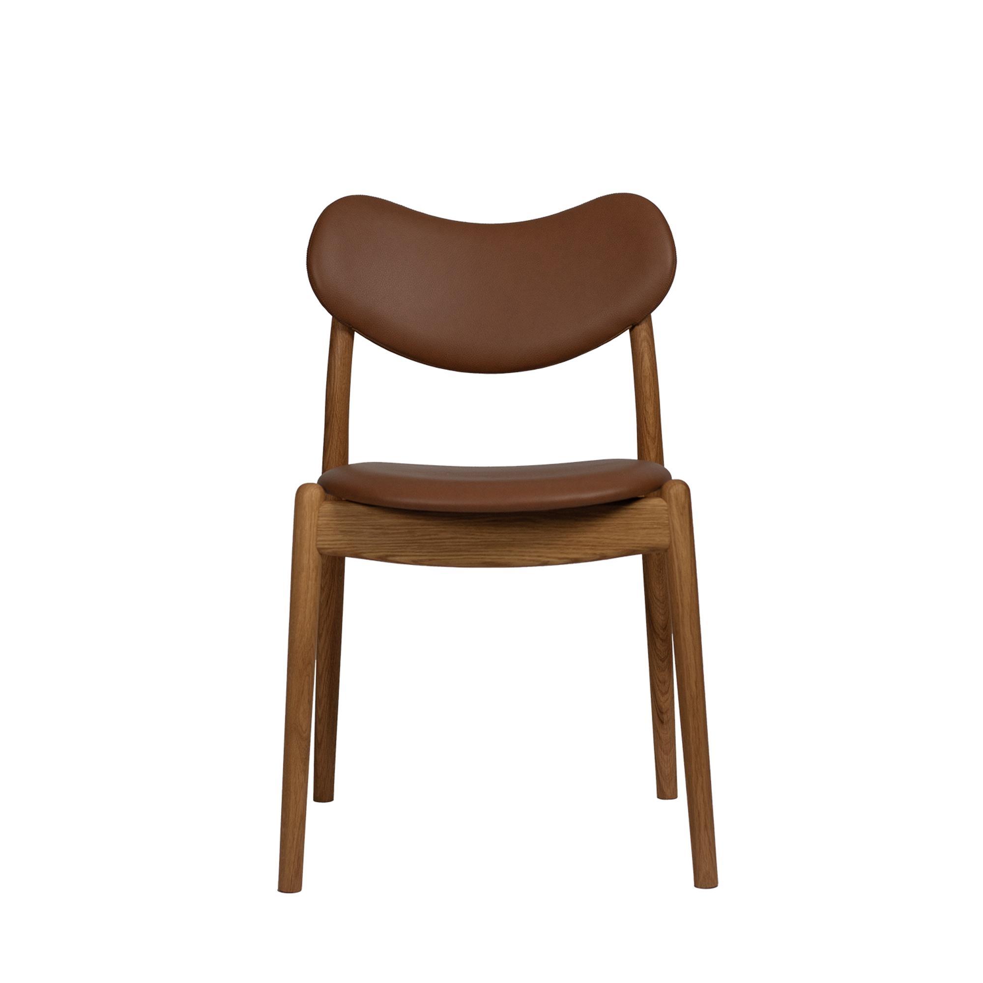 Ro Collection Hybrid Dining Chair Upholstered Oiled Oak/Calvados Leather