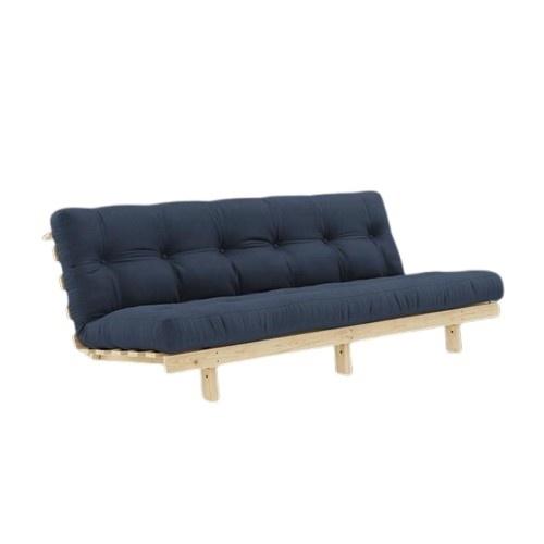 Divano Letto Karup Lean con Materasso Alpha 130x200 Blu Navy/grezzo