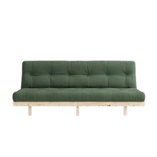 Divano Letto Karup Lean con Materasso A 5 Strati 130x190 Verde Oliva/grezzo