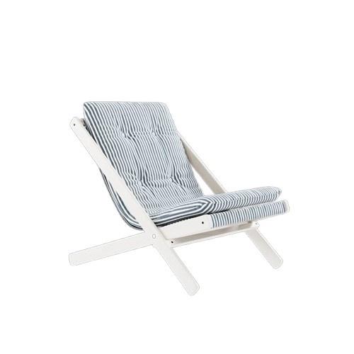 Karup Boogie Fauteuil met Matras, Wit Gelakt/strandblauw