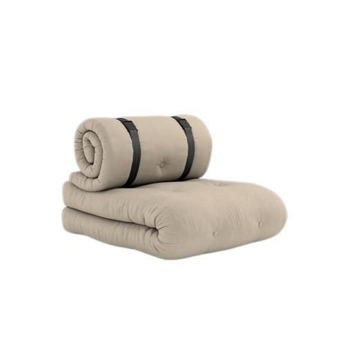 Karup Buckle-Up Fauteuil met Matras en Riem voor Buiten, Model 402, Beige/ Zwart
