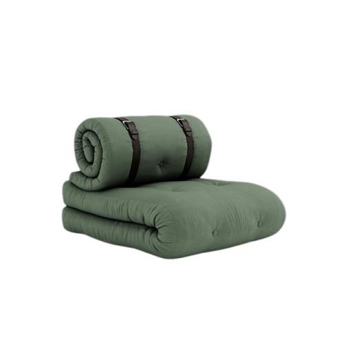 Karup Buckle-Up Fauteuil met Matras en Riem 756 Olijfgroen/ Bruin