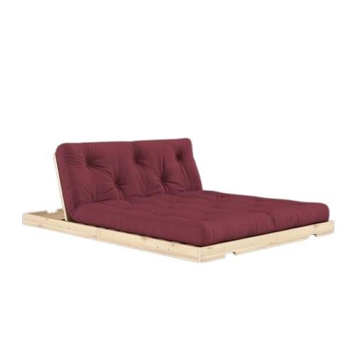 Sofa Rozkładana Karup z Materacem 140x200 Bordeaux/Surowy