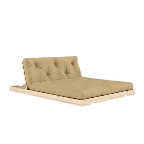 Sofa Rozkładana Karup Flip z Materacem 140x200, Beżowy Pszeniczny/surowy