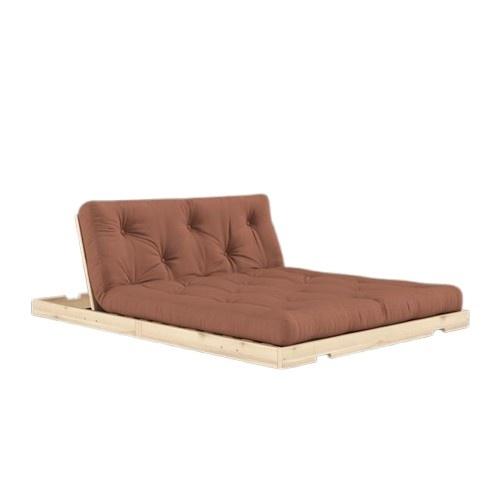 Sofa Rozkładana Karup z Materacem 140x200, Kolor Gliniany Brąz/surowy